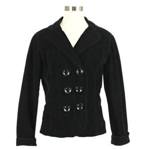 Levi Strauss Jacket Corduroy Double Breasted Black Oversized Buttons Collared Lg